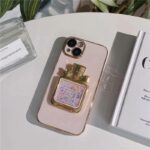 Perfume Bottle Liquid Glitter Plated iPhone Case - Pink