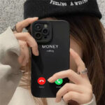 Money Calling Quote Black iPhone Case