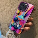 Purple Color Cute Watercolor Bunny Phone Case