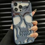 Blue Hollow 3D Skull Phone Case