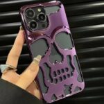 Luxury Hollow 3D Skull iPhone Case- purple