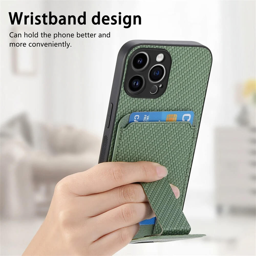 Wristband Shockproof Organic Knit Magnetic Wallet Pixel Case
