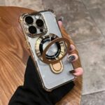 Plating Frame MagSafe Ring Holder Case for iPhone 16 Pro Max