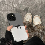 Stretching Black Cat Minimalist Phone Case (1)