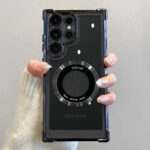 Black Magnetic Wireless Case with Lens Cover