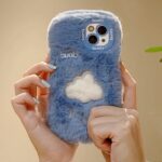 Blue Soft Fluffy Cloud Plush iPhone Case