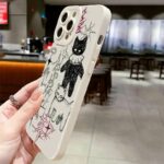 Hand Drawn Doodle Art Cat Protective iPhone Case (1)