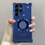 Navy Blue Magnetic Wireless Case with Lens Cover