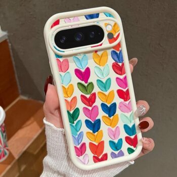 Custodia Per Google Pixel 8 Pro, Cover Trasparente Con Fiori Colorati, TPU Morbido Anti-ingiallimento, Sottile E Antiurto, Donna