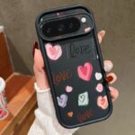 Cute Black Hand Drawn Love Hearts Google Pixel Case