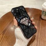 Black 3D Faceted Diamond Plating Glitter Crystal Phone case