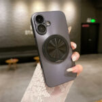 Black Laser iPhone 16 MagSafe Case with Ring Stand
