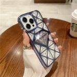 Blue 3D Faceted Diamond Plating Glitter Crystal iPhone case