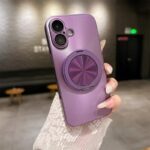 Dark Purple Laser iPhone 16 MagSafe Case with Ring Stand