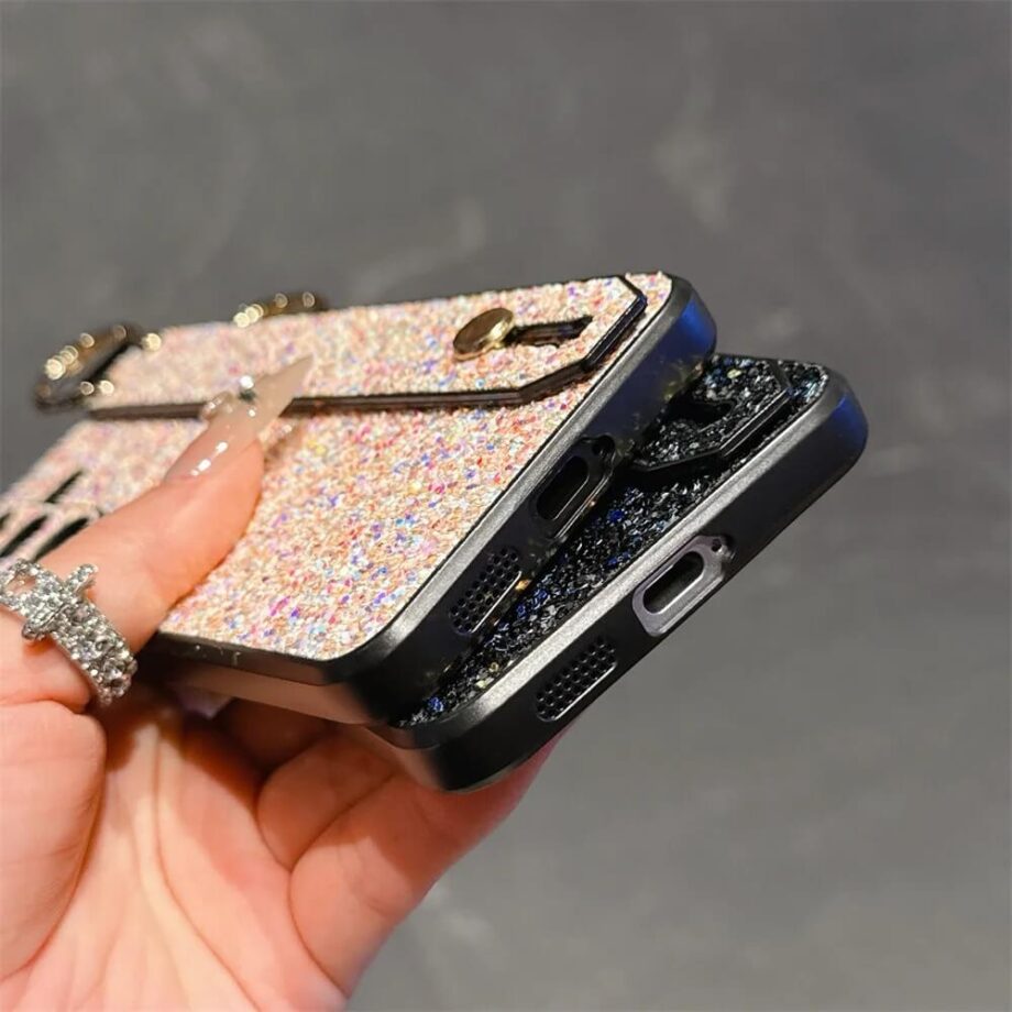 Glitter Phone Case with Hand Strap and Ring Holder (1)