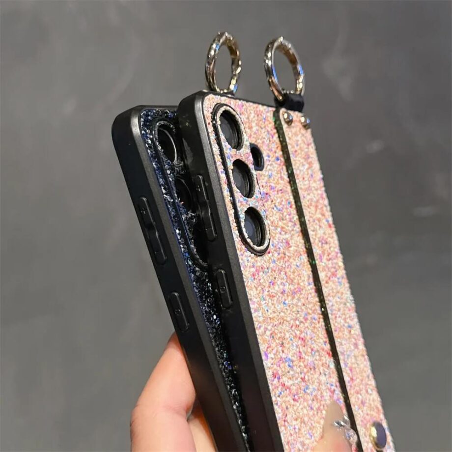 Glitter Phone Case with Hand Strap and Ring Holder (2)