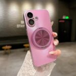 Pink Laser MagSafe iPhone 16 Case with Ring Stand