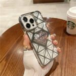 Silver 3D Faceted Diamond Plating Glitter Crystal Phone case