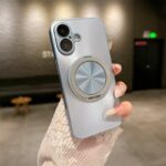 Silver Laser iPhone 16 MagSafe Case with Ring Stand