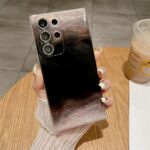 Aurora Black Gradient Laser Phone Case With Glass Lens Protector