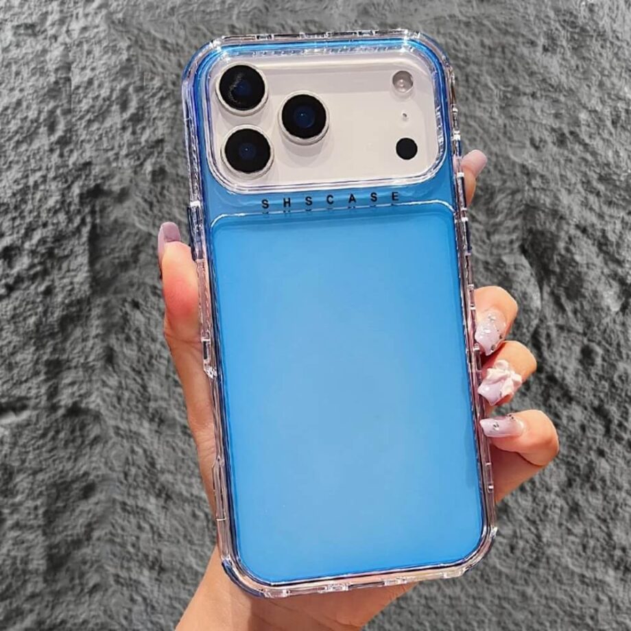 Blue Transparent Fluorescent iPhone 17 Series Case