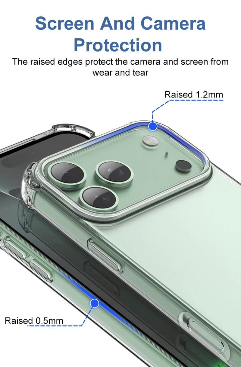 Clear Shockproof Bumper Case for iPhone 17, 17 air, 17 pro, 17 pro max (1)