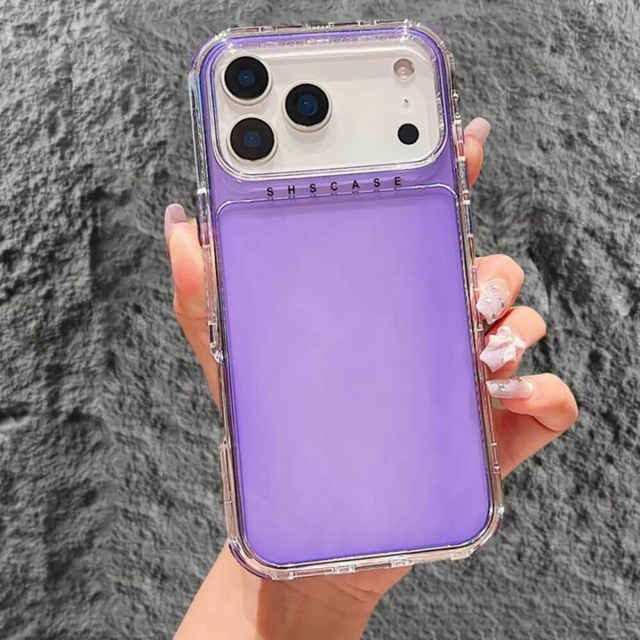 Purple Shockproof Transparent Fluorescent Case for iPhone 17 Series