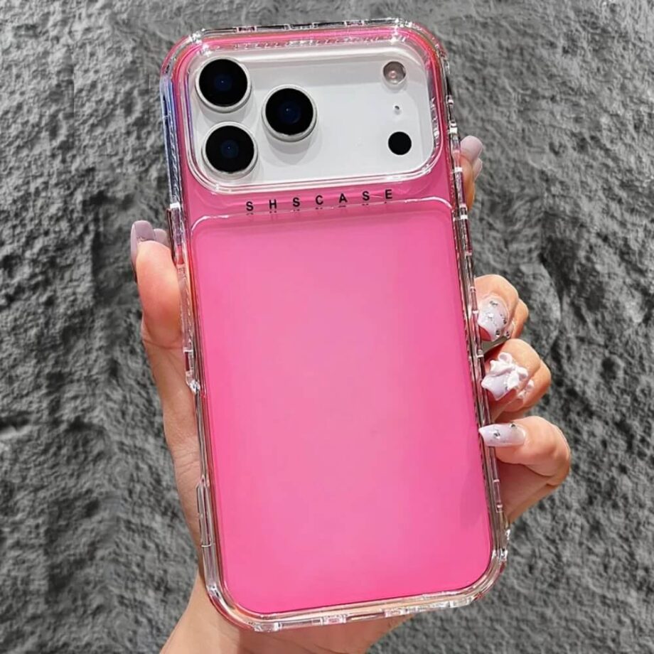Shockproof Transparent Fluorescent Case - Pink