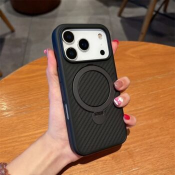 Carbon Fiber Ring Stand Case with MagSafe for iPhone 17 Series