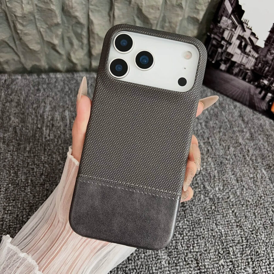 Gray Fabric Leather Texture Protective Case