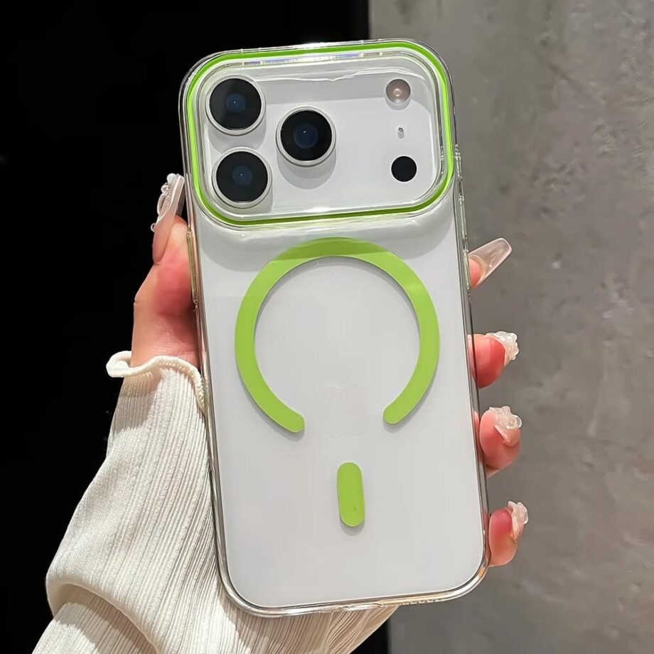 Green Clear Acrylic MagSafe iPhone Case