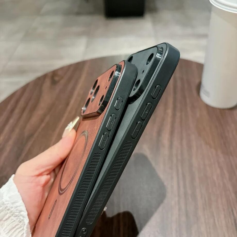 Leather MagSafe Case with Rectangular Camera Bumper for iPhone 17 Series