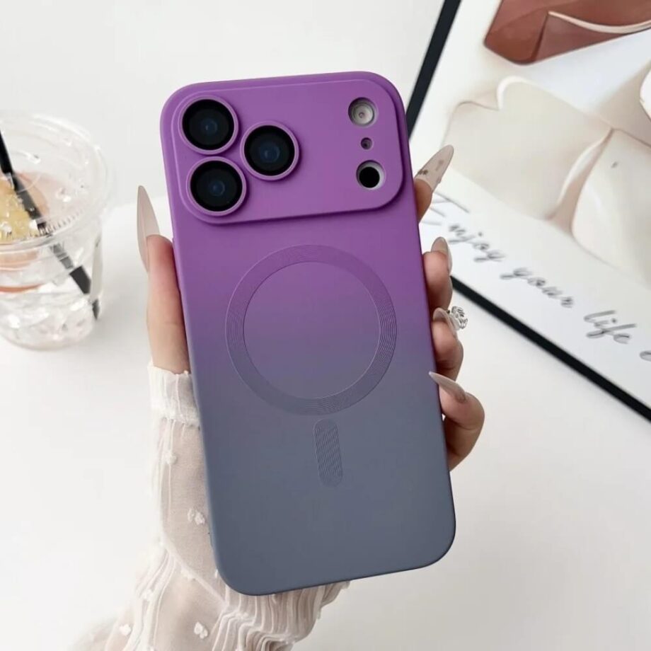 MagSafe Gradient Silicone Case for iPhone 17 Series - Purple Gray