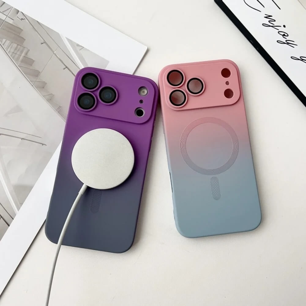 MagSafe wireless charging gradient silicone iPhone case
