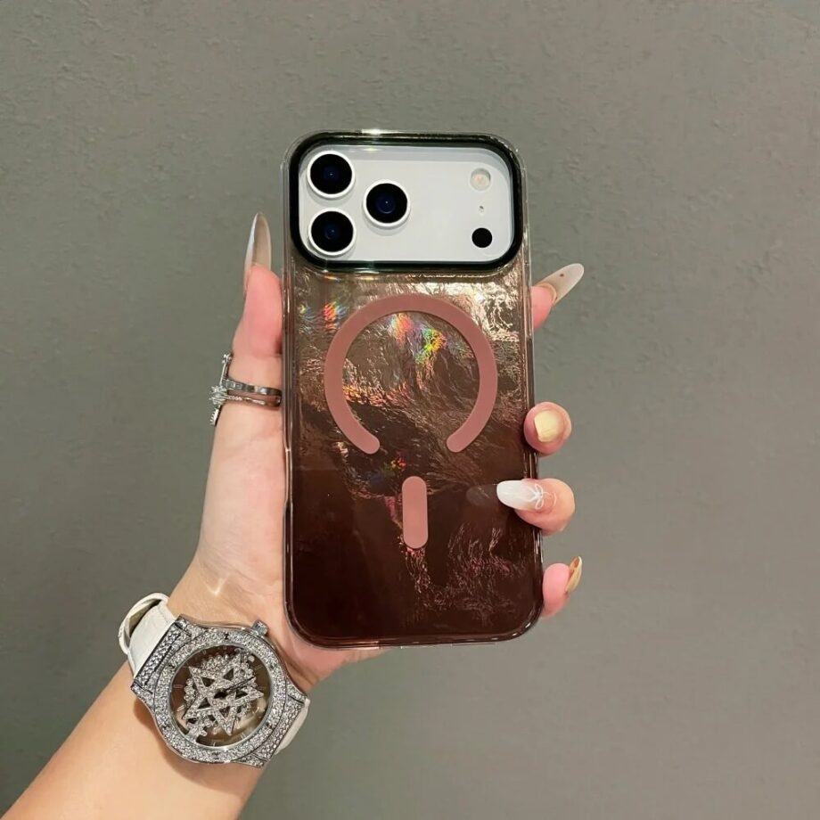 Brown Holographic Radiant MagSafe Case for iPhone 17 Series