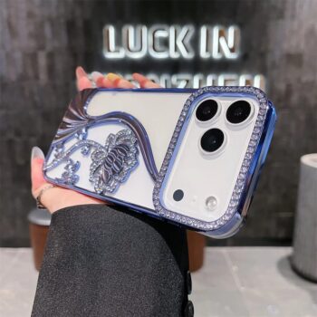 Luxury 3D Floral Diamond Frame Case for iPhone 17 Series