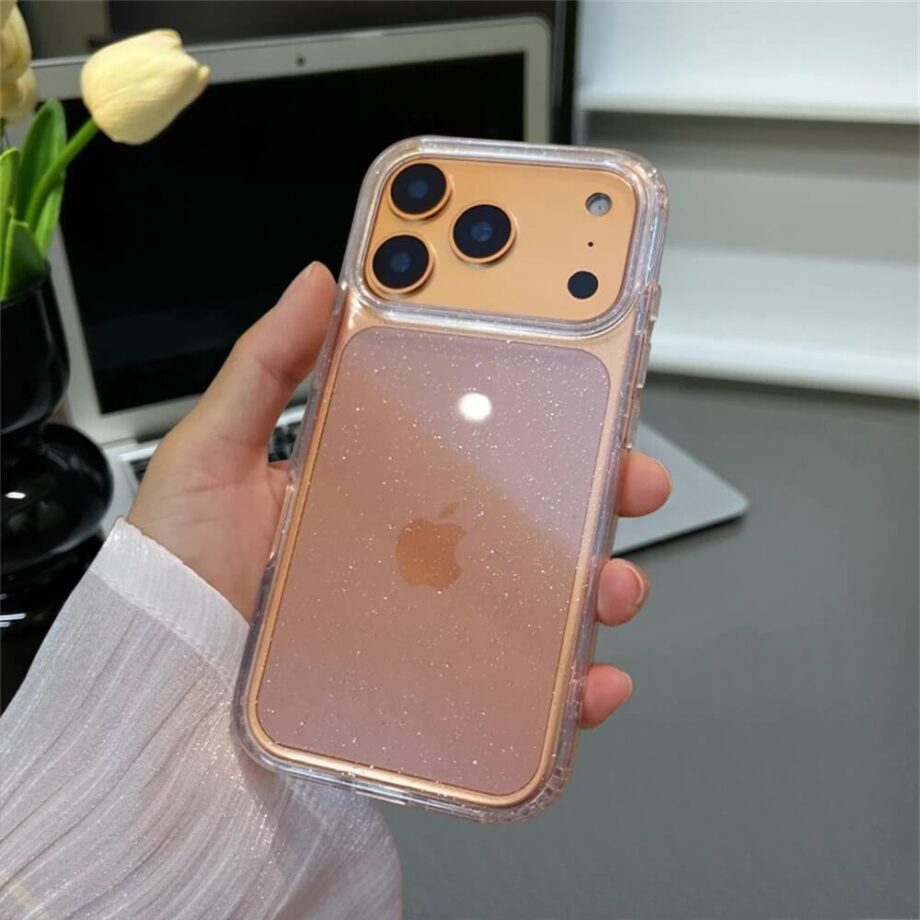 Minimalist Clear Sparkle Glitter Case for iPhone 17 Series
