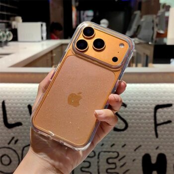 Minimalist Clear Sparkle Glitter iPhone Case (1)
