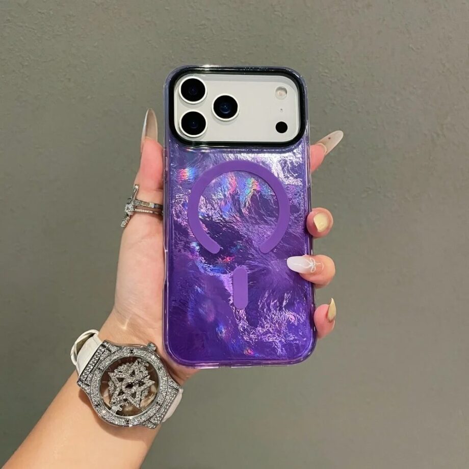 Purple Holographic Radiant MagSafe iPhone Case