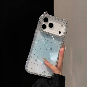 Starry Glitter Cat Ears Case with Rhinestones for iPhone 17 Series