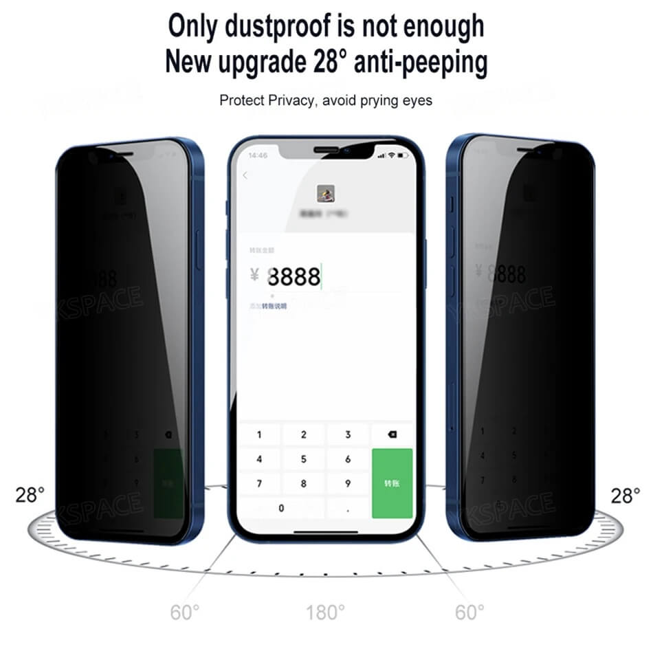 Anti-peep privacy angle Anti-peep privacy angle