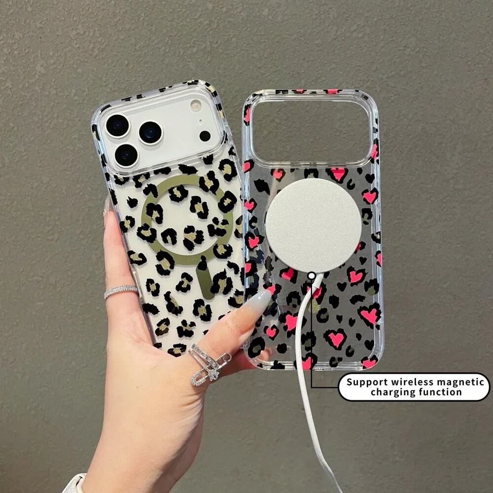 Clear Leopard Heart MagSafe iPhone Case (3) Clear Leopard Heart MagSafe iPhone Case (3)