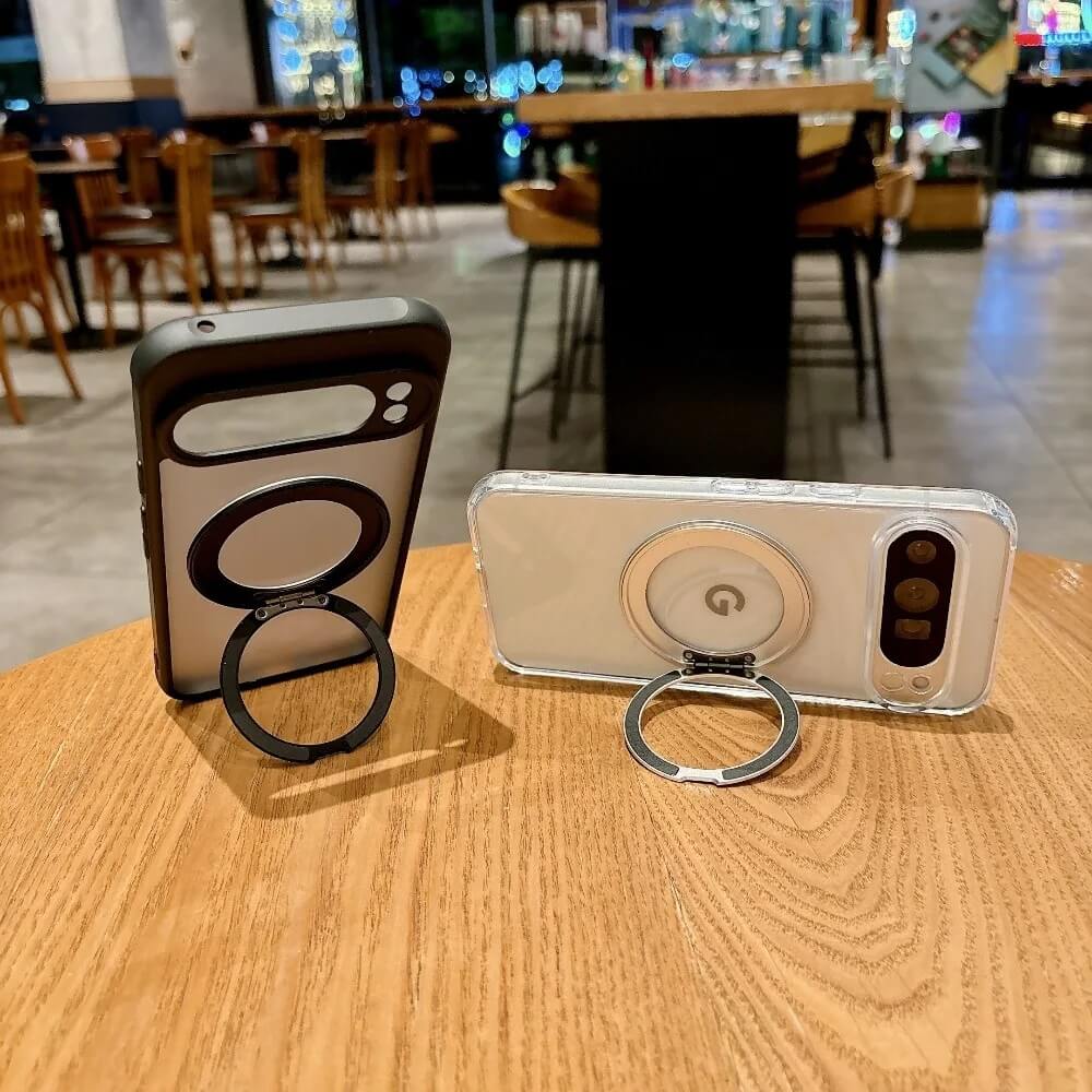 Clear Matte Magnetic Ring Kickstand Google Pixel Case (1)