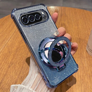 Glitter Mirror Ring Grip Shockproof Case for Pixel 10 Series