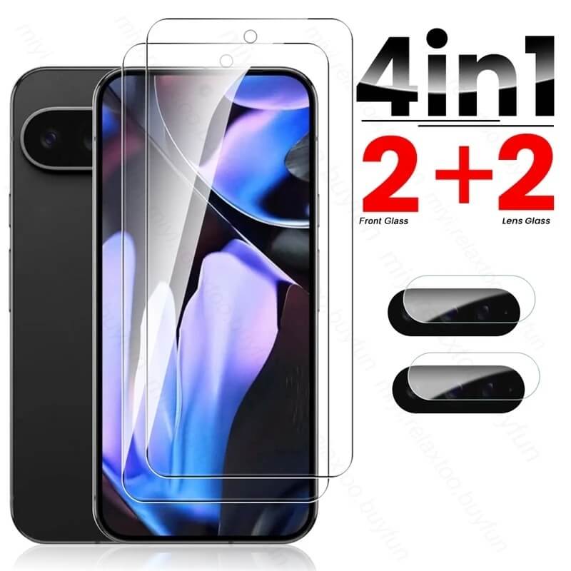 4-in-1 9H Tempered Glass Screen & Camera Lens Protectors 4-in-1 9H Tempered Glass Screen & Camera Lens Protectors