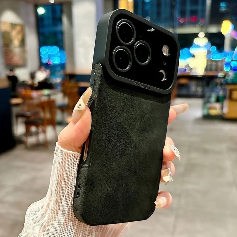 Black PU Leather Shockproof Phone Case for iPhone 17 Series Black PU Leather Shockproof Phone Case for iPhone 17 Series