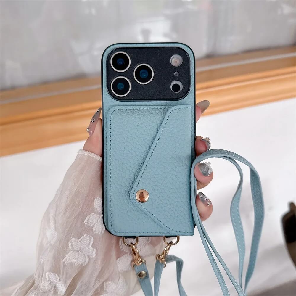 Blue Crossbody Phone Case with Card Holder and Adjustable Strap Blue Crossbody Phone Case with Card Holder and Adjustable Strap