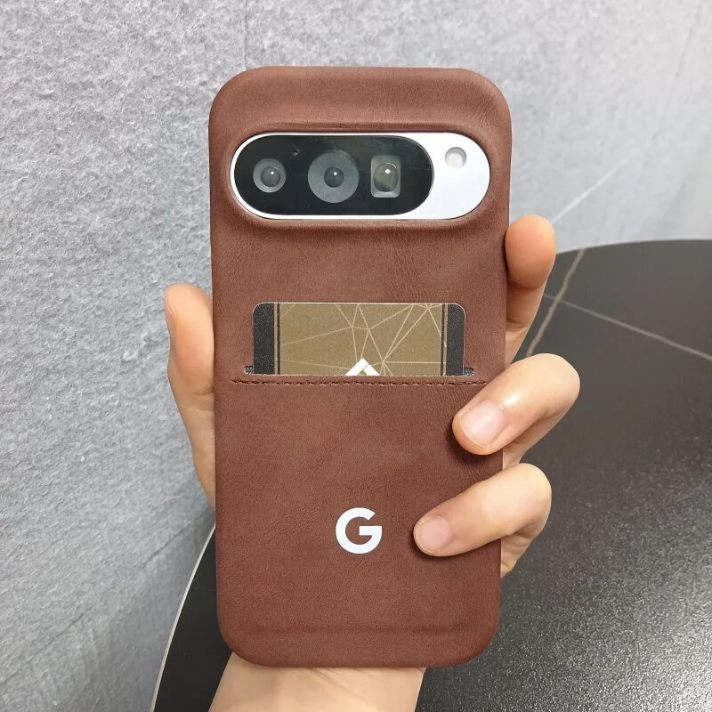 Brown Minimal Leather Card Holder Case Brown Minimal Leather Card Holder Case