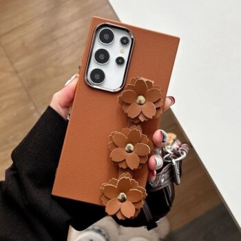 Camellia Flower Phone Case with Hand Strap for Samsung