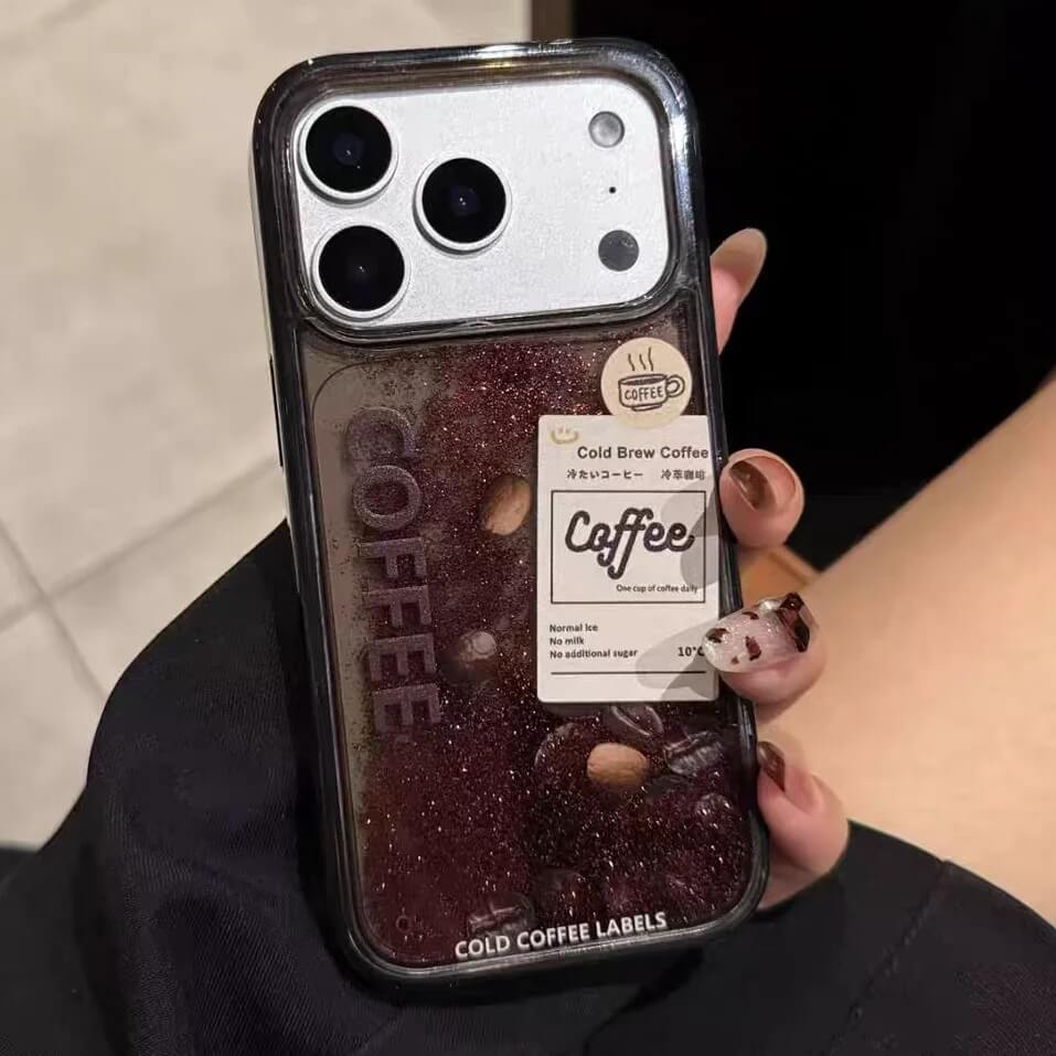 Floating Coffee Quicksand Glitter Case Floating Coffee Quicksand Glitter Case
